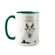 Schattig Grappig Rendier Schaap 'Baaah Humbug' Pun