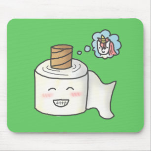 Schattig Grappig Toiletpapier Dromend dat het een  Muismat