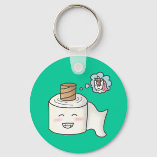 Schattig Grappig Toiletpapier Dromend dat het een  Sleutelhanger