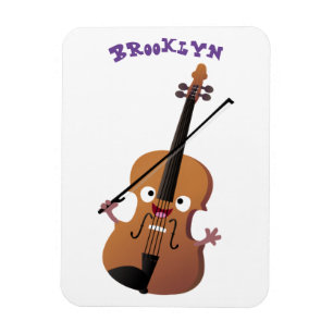 Schattig grappig viool muzikaal cartoon karakter magneet