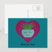 Schattig Grappige Aloeve You  Aloe Feestdagenkaart (Voorkant / Achterkant)