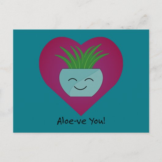 Schattig Grappige Aloeve You  Aloe Feestdagenkaart (Voorkant)