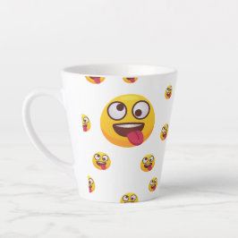 Schattig Grappige Tong Uitgestoken EMoji Latte Mok