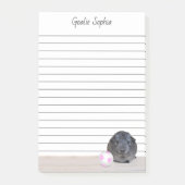 Schattig grijs cavia roze Voetbal gevoerd Post-it® Notes (Voorkant)