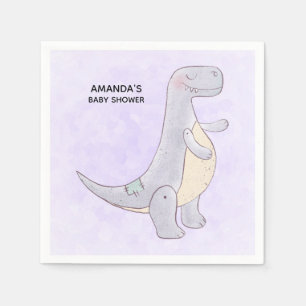 Schattig grijs dinosaurus Speelgoed Waterverf Baby Servet