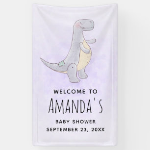 Schattig grijs dinosaurus Speelgoed Waterverf Baby Spandoek