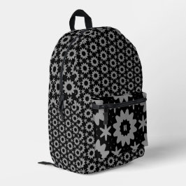 Schattig grijs zwart geometrisch patroon bedrukte rugzak