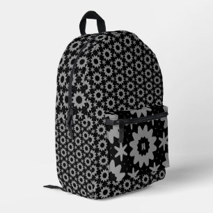 Schattig grijs zwart geometrisch patroon bedrukte rugzak