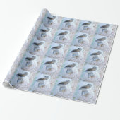 schattig grijze eekhoornsneeuwscène originele wild cadeaupapier (Uitgerold)