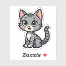 Schattig Grijze Tabby Poesje – Pastel Stijl