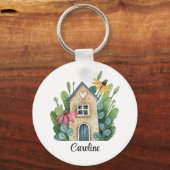 Schattig grillig Waterverf rond aluminium Sleutelhanger (Voorkant)