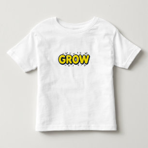 Schattig "GROEI" Retro Bubbel Lettertype met Blade Kinder Shirts