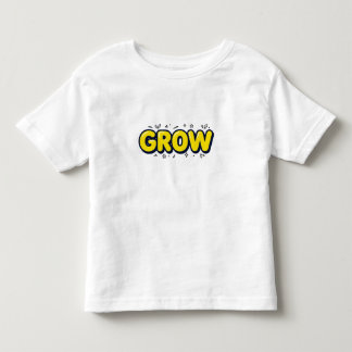 Schattig "GROEI" Retro Bubbel Lettertype met Blade Kinder Shirts