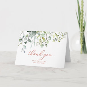 Schattig groen eucalyptus bruidsdouche bedankt kaart