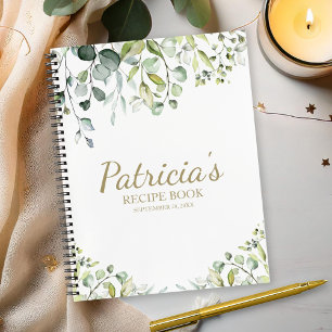 Schattig groen eucalyptus bruidsfeest receptenboek notitieboek