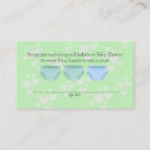 Schattig Groen Geel Rubber Duck Baby shower Informatiekaartje (Achterkant)