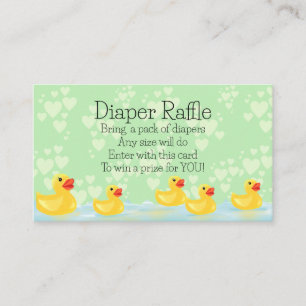 Schattig Groen Geel Rubber Duck Baby shower Informatiekaartje