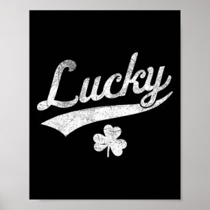 Schattig Groen Klaverblad Gelukkig St. Patrick's D Poster