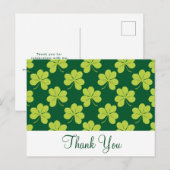 Schattig groen klaverbladpatroon bedankt briefkaart (Voorkant / Achterkant)