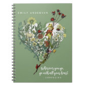 Schattig groen lieveheersbeestje inspirerend avont notitieboek (Voorkant)