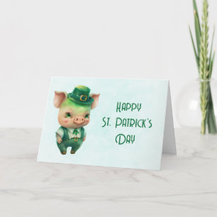 Schattig groene St. Patrick's Day varken Kaart