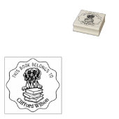 Schattig groot Deen hond boek Rubberstempel (Gestempeld)