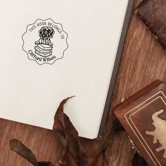 Schattig groot Deen hond boek Rubberstempel