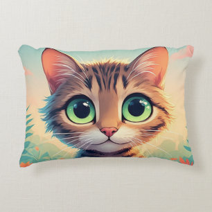 Schattig grootogig tabby poesje accent kussen