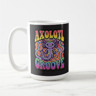 Schattig Groovy Hippie Axolotl Retro 70s Regenboog Koffiemok
