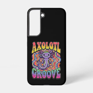 Schattig Groovy Hippie Axolotl Retro 70s Regenboog Samsung Galaxy Hoesje