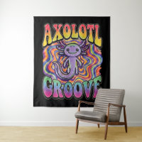 Schattig Groovy Hippie Axolotl Retro 70s Regenboog