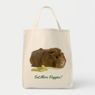 Schattig Guinee Varkens Eating Celery Foto herbrui Tote Bag