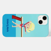 Schattig gymnastiek meisje gepersonaliseerd blond  Case-Mate iPhone case (Achterkant (horizontaal))