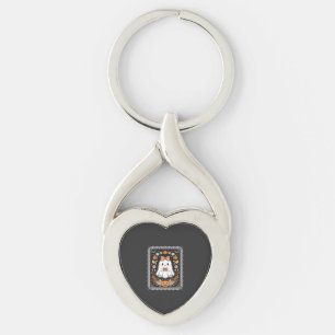 Schattig Halloween Geest Pompoen Bloem T-Shirt Ont Sleutelhanger