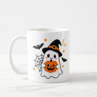 Schattig Halloween Geest & Pompoen Heksenhoed Hall Koffiemok