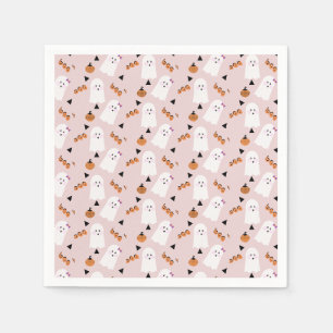 Schattig Halloween Geest Spook Oranje Confetti Roz Servet