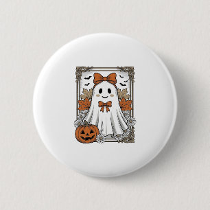Schattig Halloween Geest Vintage Gravure Shirt Ont Ronde Button 5,7 Cm