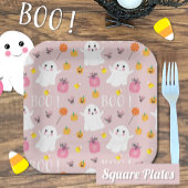 Schattig Halloween Ghosts Roze Papier Bord