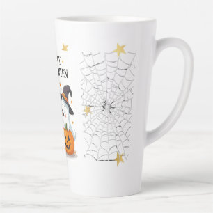 Schattig Halloween-heks & spook-mok ontwerp Latte Mok