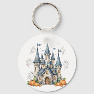 Schattig Halloween Kasteel Spoken Pompoen Kinderen Sleutelhanger