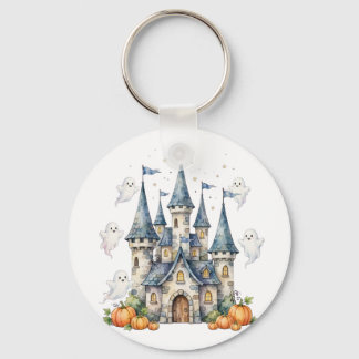 Schattig Halloween Kasteel Spoken Pompoen Kinderen Sleutelhanger