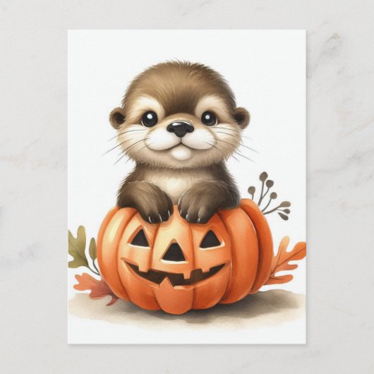 Schattig Halloween Otter Briefkaart (Voorkant)