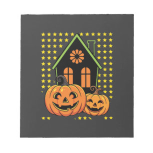 Schattig Halloween Pompoen Spoken Huis Ster Notitieblok
