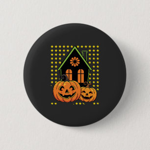 Schattig Halloween Pompoen Spoken Huis Ster Ronde Button 5,7 Cm