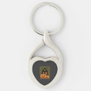 Schattig Halloween Pompoen Spoken Huis Ster Sleutelhanger