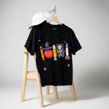 Schattig Halloween Schoolbenodigdheden Shirt Pompo