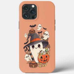 Schattig Halloween-spookje in Kawaii-stijl iPhone 13 Pro Max Hoesje
