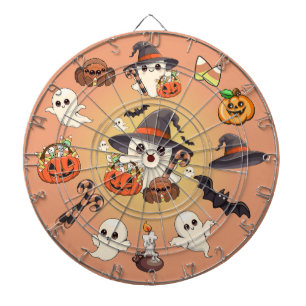 Schattig Halloween-spookje in Kawaii-stijl Dartbord