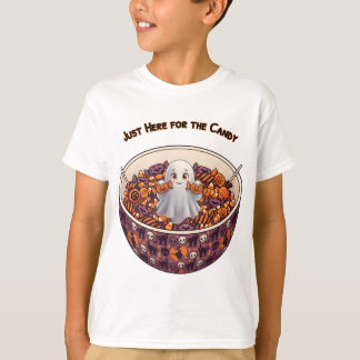 Schattig Halloween-spookje in snoepkom T-shirt