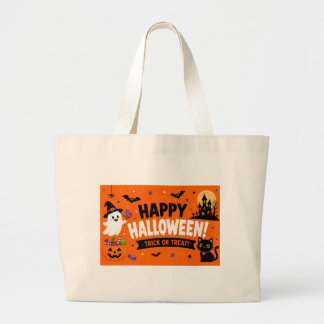 Schattig Halloween-vleermuis- en spinnenpatroon –  Grote Tote Bag